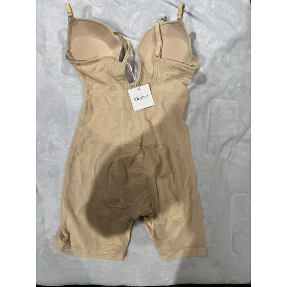 Decorus Women’s Low Back Full Deep Plunge Strapless Bodysuit Mid Thigh Sz XL NWT - Picture 5 of 5